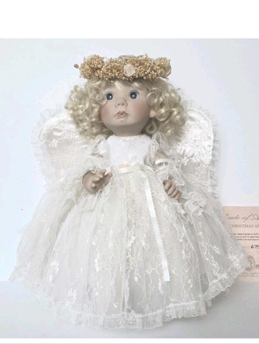 LEE MIDDLETON 1991 CHRISTMAS ANGEL, TAG, CERTIFICATE, ORIGINAL BOX